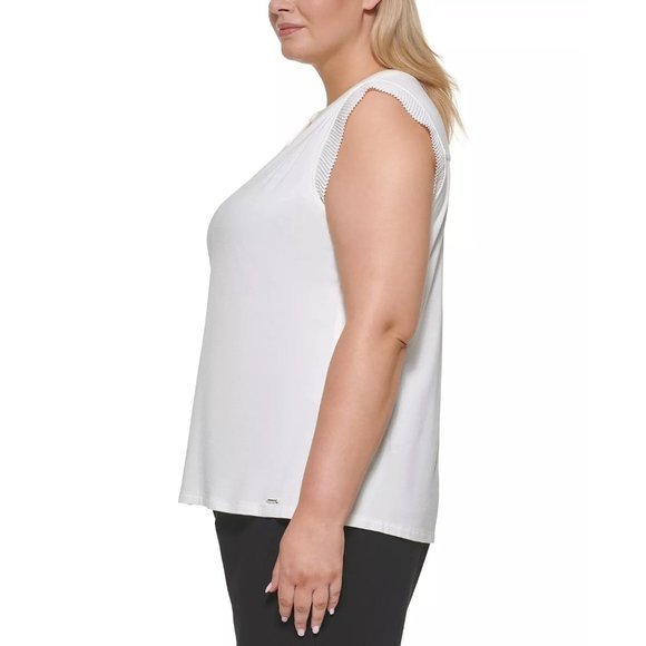 CALVIN KLEIN Plus Size Pleated Top - 1X - Picture 3 of 4